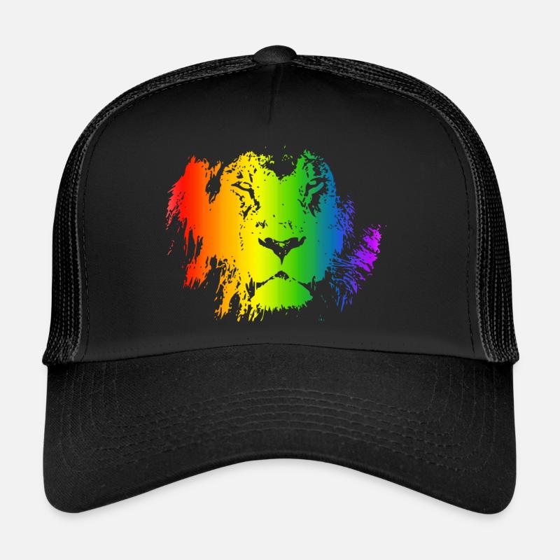 Löwe Regenbogen Tier Gesicht bunt katzenartig Trucker Cap