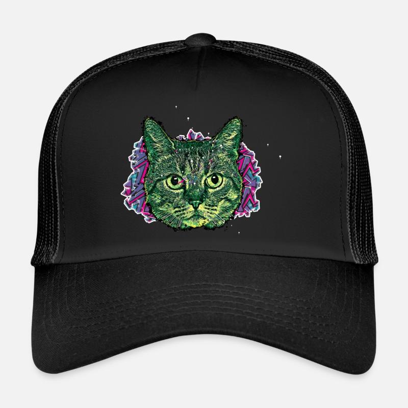 Katzenkopf - In Graffiti #2 - Trucker Cap - Schwarz/Schwarz