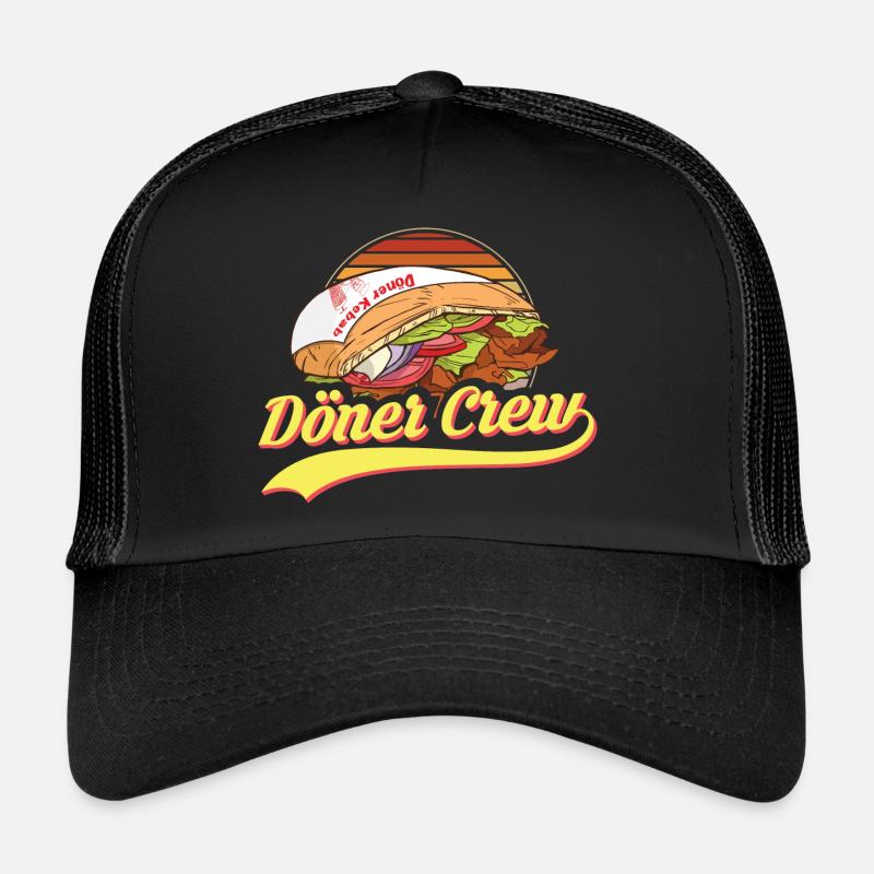 Döner Crew Döner Kebab Drehspieß - Trucker Cap - Schwarz/Schwarz