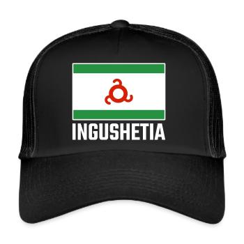 Inguschetien Inguschetia Ingusch Flagge Ing - Trucker Cap - Schwarz/Schwarz - Vorne