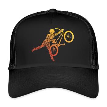 BMX Fahrrad Tricks Radfahrer Stunts BMX - Trucker Cap - Schwarz/Schwarz - Vorne