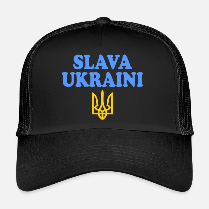 Slava ukraini - Trucker Cap - Schwarz/Schwarz