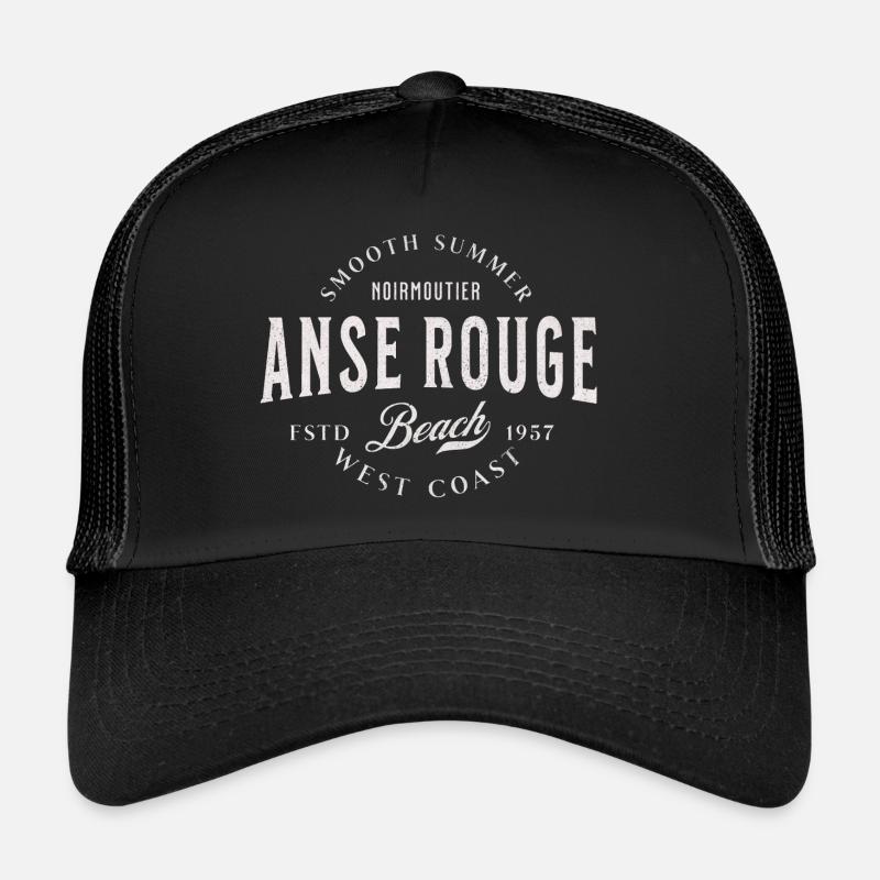 Noirmoutier Anse rouge beach coul - Casquette trucker  - noir/noir