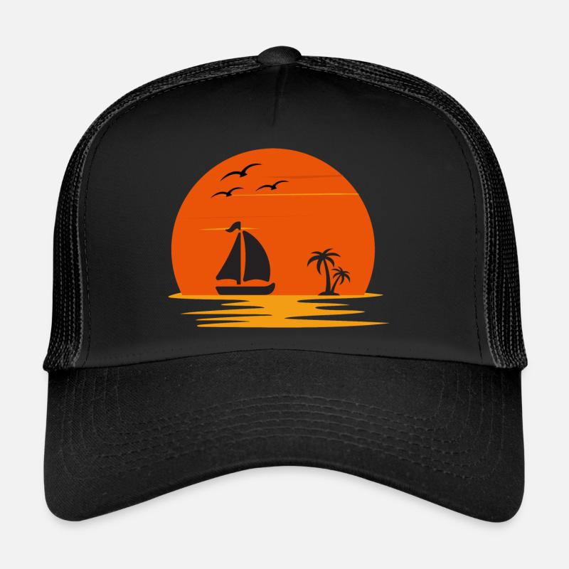Sonnenuntergang - Trucker Cap - Schwarz/Schwarz