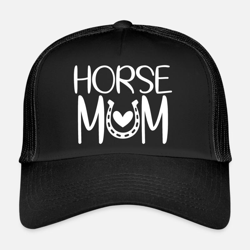 Maman cheval - Casquette trucker  - noir/noir