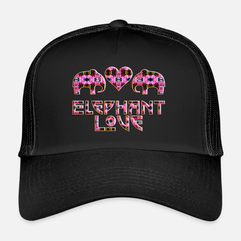 ElefantenLiebe pink - Trucker Cap - Schwarz/Schwarz