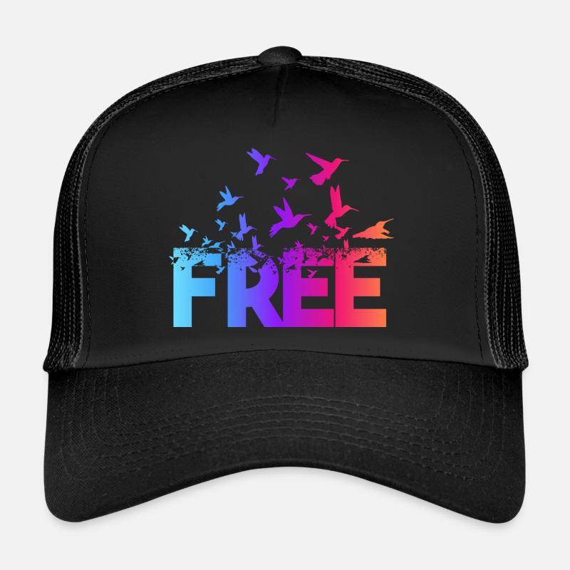 Birds Free - Trucker Cap - Schwarz/Schwarz