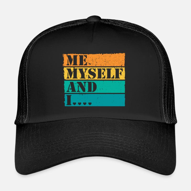 Moi moi-même et moi Retro Quote Statement Casquette trucker 