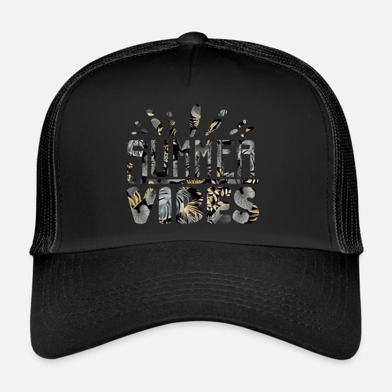 Summer Vibes Strand Urlaub - Trucker Cap - Schwarz/Schwarz