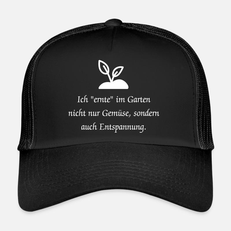 Lusitger Garten Spruch - Trucker Cap - Schwarz/Schwarz