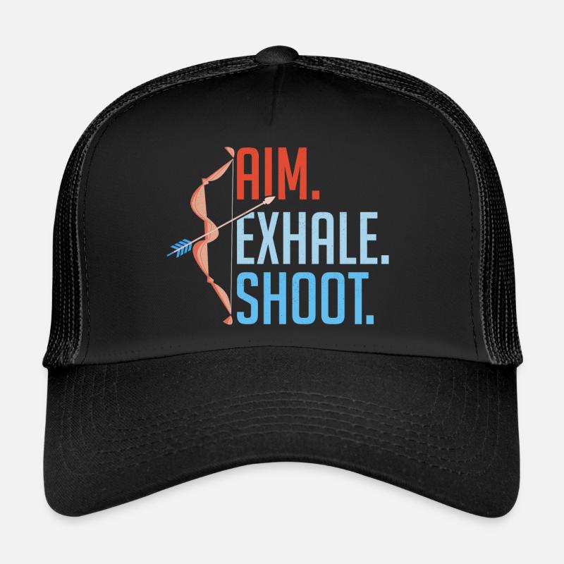 Aim Exhale Shoot. Bow & Arrows Target Archery Trucker Cap