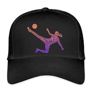 Joueuse de football Filles Joueuse de soccer - Casquette trucker  - noir/noir - Devant