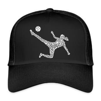 Joueuse de football Filles Joueuse de soccer - Casquette trucker  - noir/noir - Devant