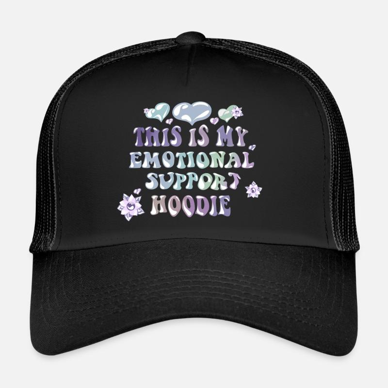 « Sweat à capuche de soutien émocutional » - Casquette trucker  - noir/noir