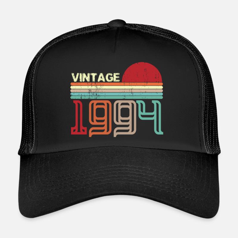 Vintage Birthday rétro sunset design - Casquette trucker - noir/noir