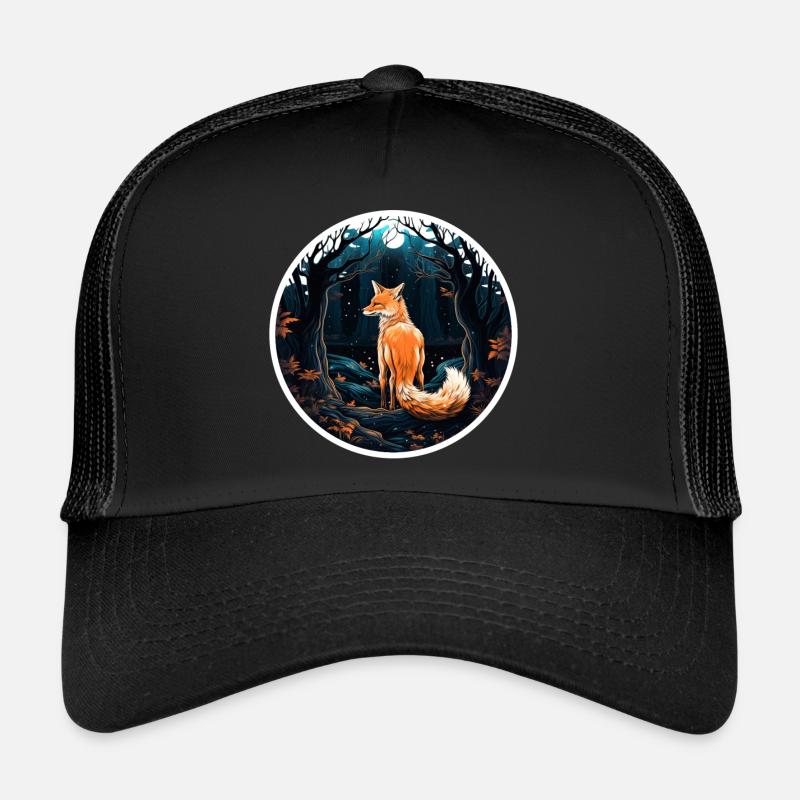 Rudeltiere Fuchs Füchse Waldbewohner Waldtier - Trucker Cap - Schwarz/Schwarz
