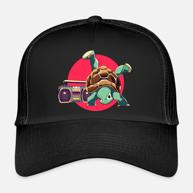 Breakdance Turtle Loco Animal Squad - Casquette trucker  - noir/noir