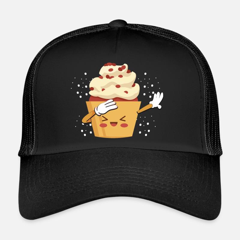 Pastry Chef Baking Kids Cute Dabbing Cupcake Trucker Cap