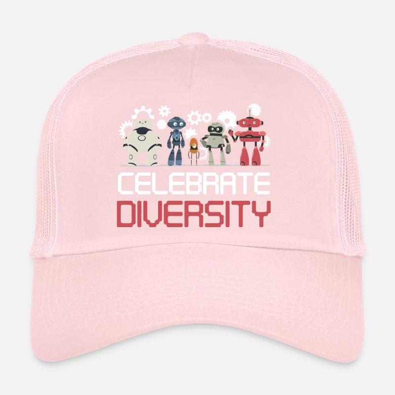 Funny Celebrate Diversity Robotics Droid Builder B Trucker Cap