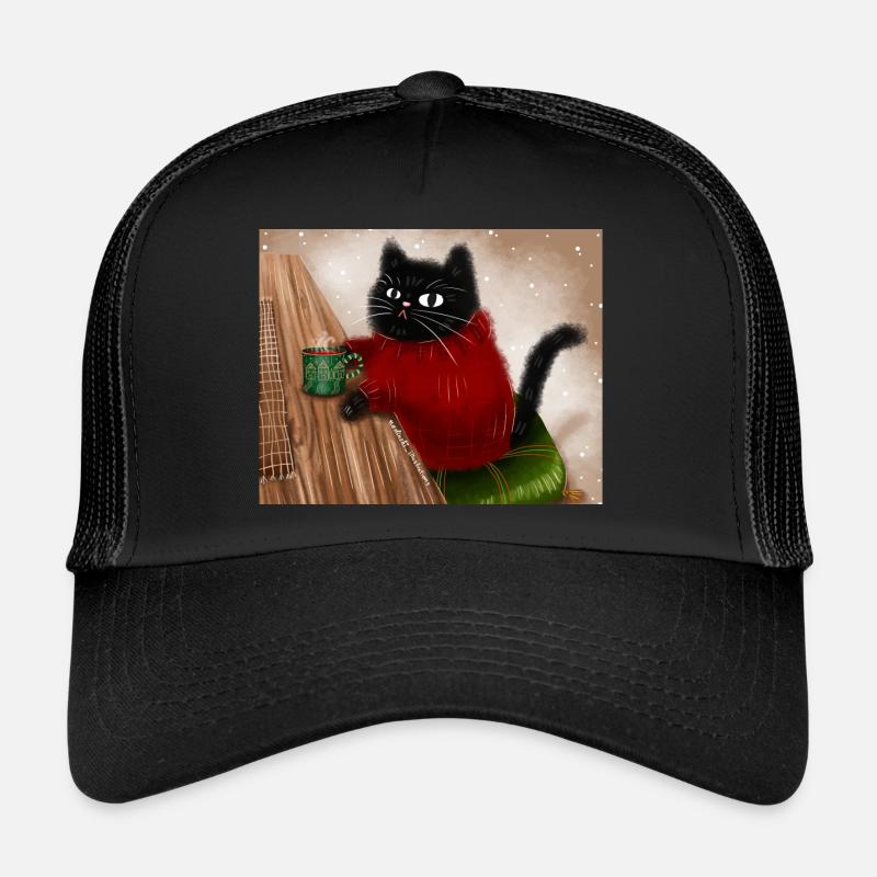 Chat en pull Casquette trucker 