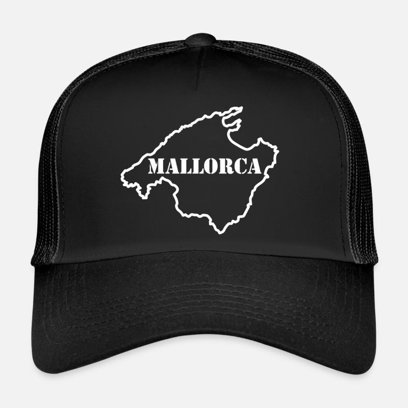 Majorque - contour de l’île - avec lettrage Casquette trucker 