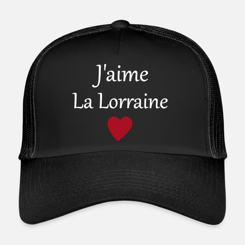 J'aime la Lorraine - blanc - Casquette trucker  - noir/noir