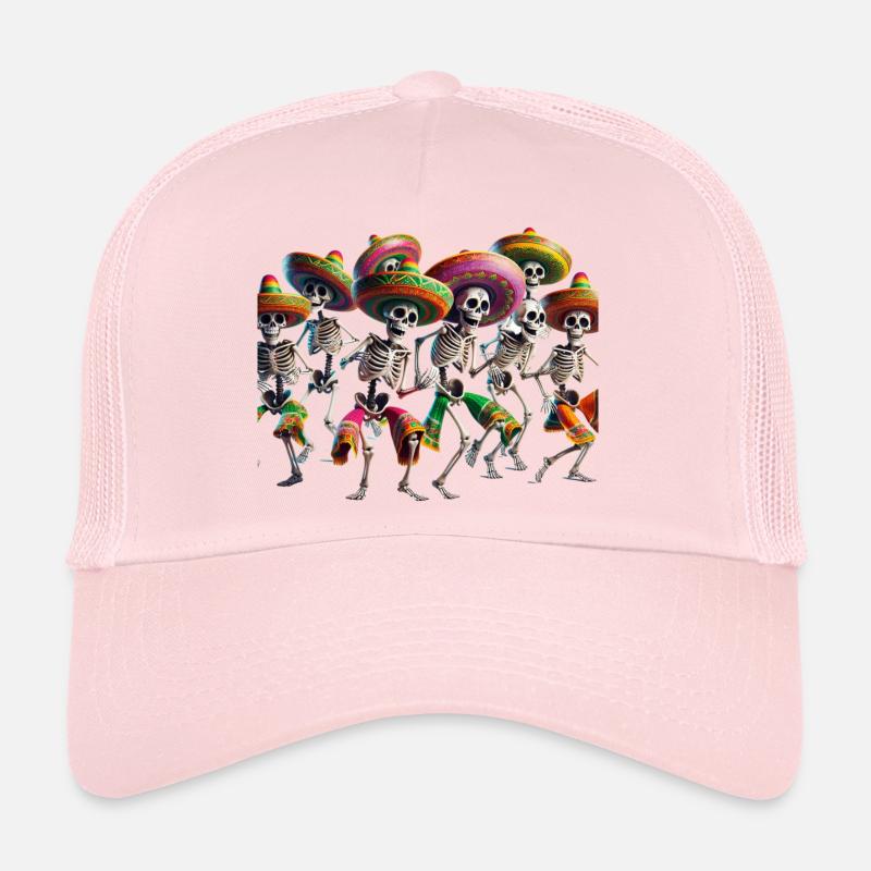 Tanz mit den Geistern in unserem Dancing Skeletons Trucker Cap