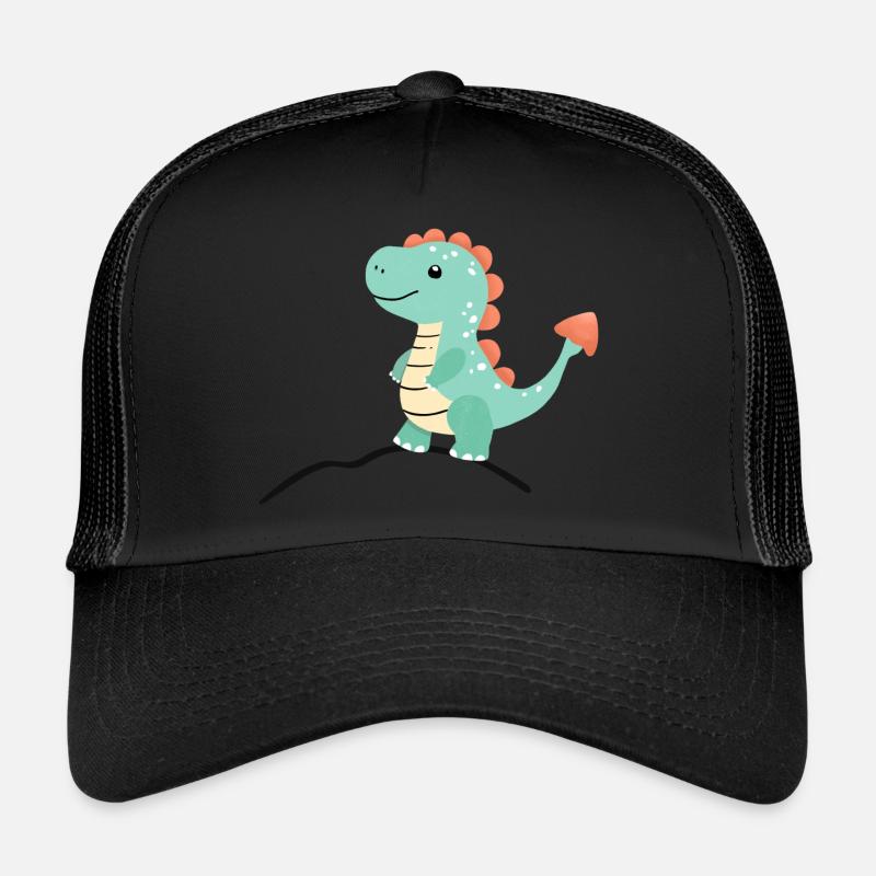 Dino06 - Trucker Cap - Schwarz/Schwarz