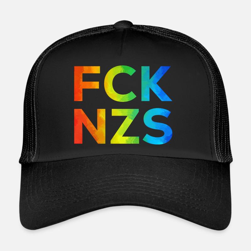 Fck NZS Regenbogen - Trucker Cap - Schwarz/Schwarz