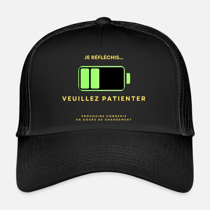 Je réfléchis - Casquette trucker - noir/noir