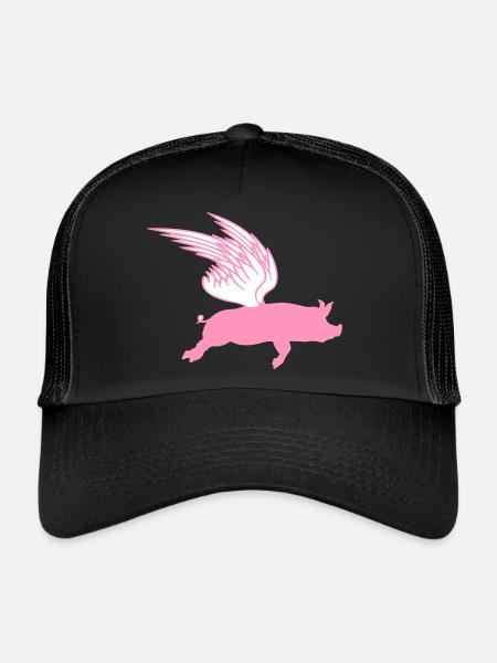 When Flying Wings Flying Pigs Can Fly - Trucker Cap - black/black - Front