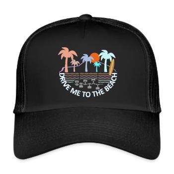 Drive Me To The Beach - Trucker Cap - Schwarz/Schwarz - Vorne