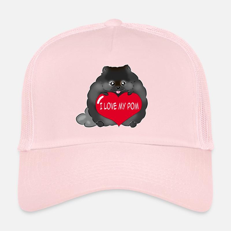 J’adore mon Pom noir Casquette trucker 