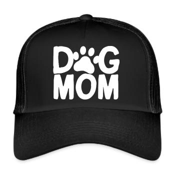 MAMAN DE CHIEN Blanc - Casquette trucker  - noir/noir - Devant
