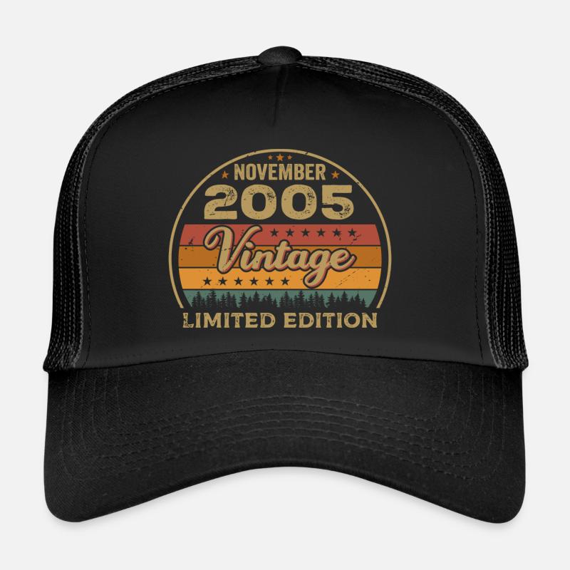 November 2005 - Geburtstagsgeschenk November 2005 - Trucker Cap - Schwarz/Schwarz