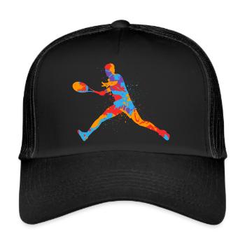 Joueurs de tennis Enfants colorés Joueurs de tennis Garçons - Casquette trucker  - noir/noir - Devant