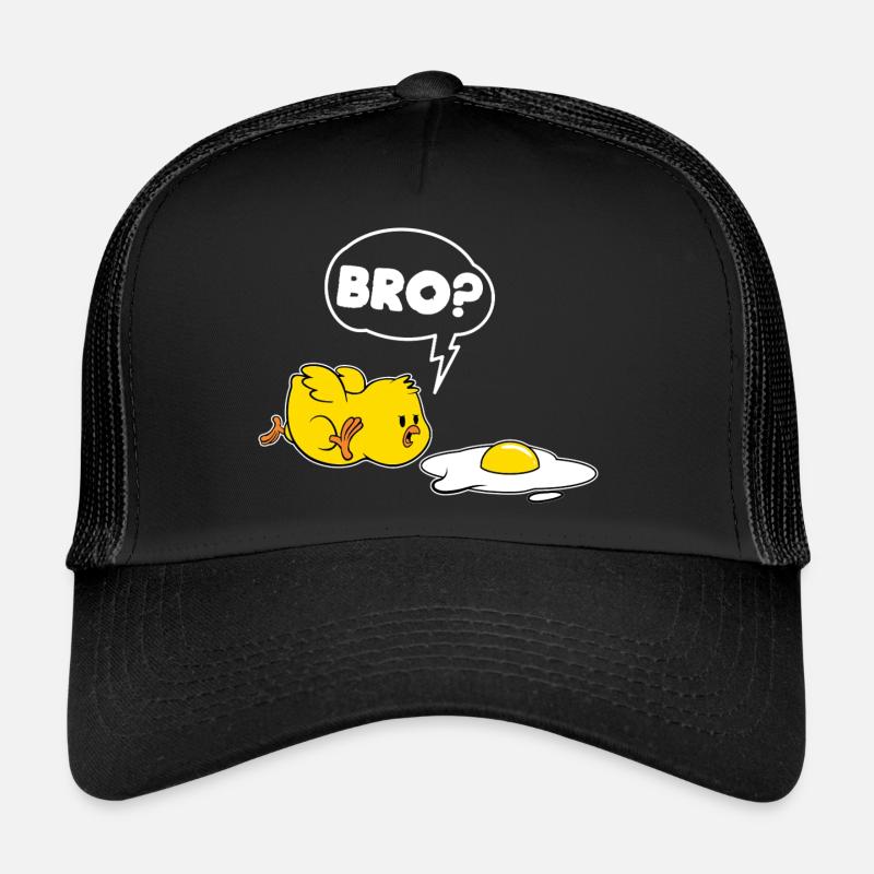 Funny chick and eggs - Trucker Cap - black/black