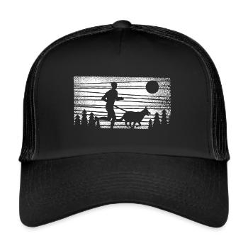 Canicross cross-country avec chien Canicross - Casquette trucker  - noir/noir - Devant