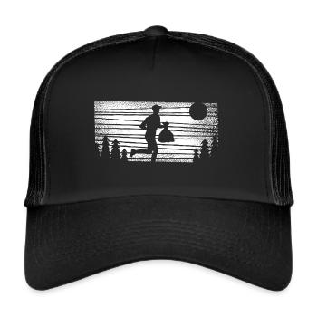 Plogging Run Plog Run Plogger Design - Trucker Cap - Schwarz/Schwarz - Vorne