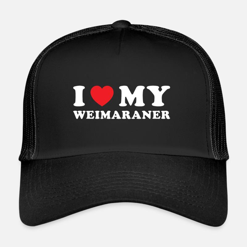 J’aime mon braque de Weimar - Casquette trucker  - noir/noir