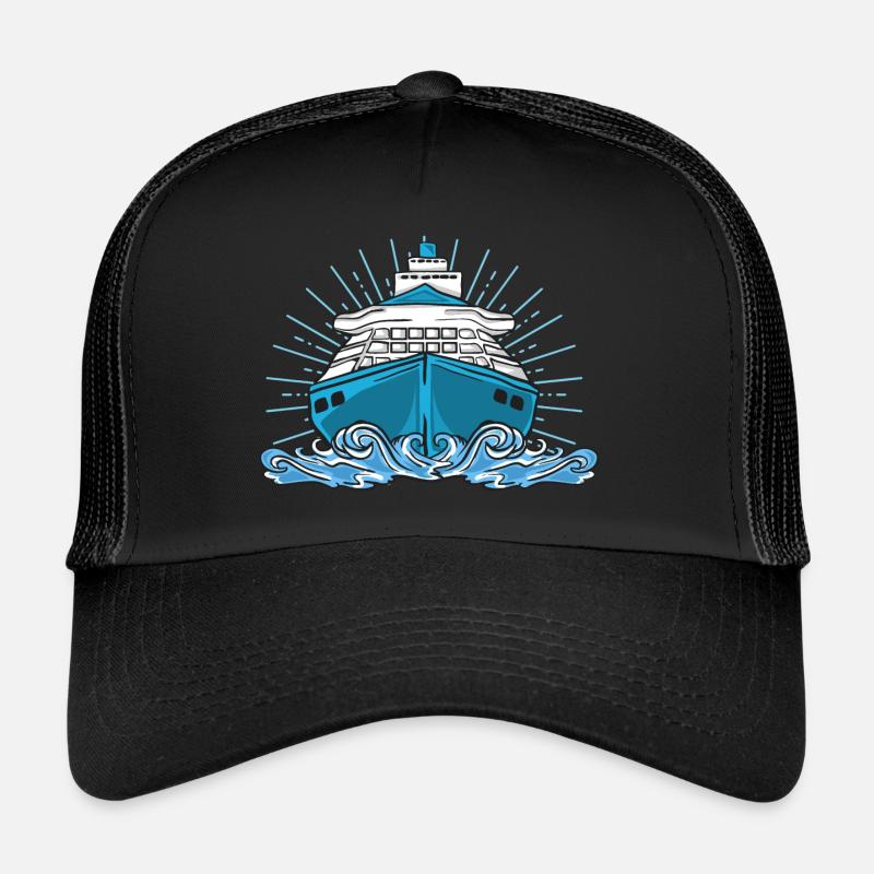 Schiff Kreuzfahrt See Meer Kreuzfahrtschiff Boot - Trucker Cap - Schwarz/Schwarz