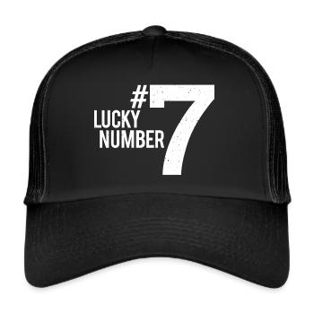 Lucky Number 7 - Trucker Cap - black/black - Front