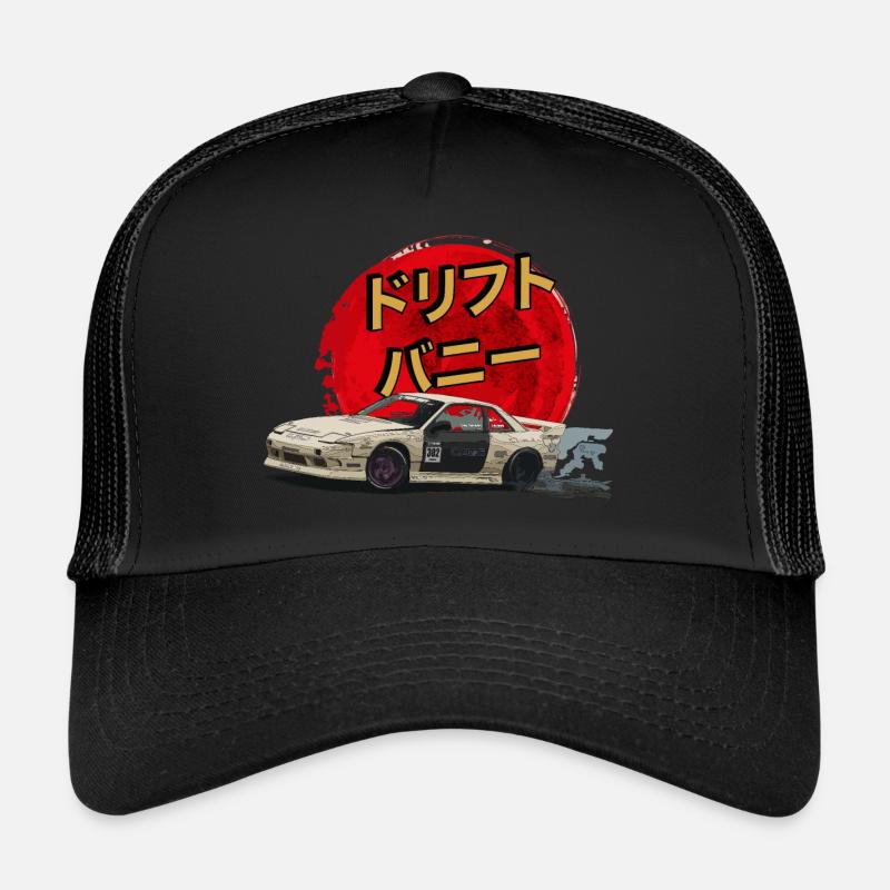 s13 Silvia Drift Bunny 200sx - Casquette trucker  - noir/noir
