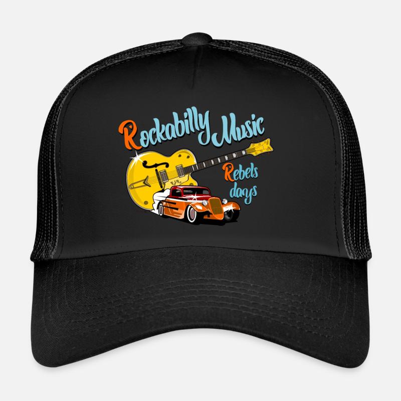 Rockabilly - Trucker Cap - Schwarz/Schwarz