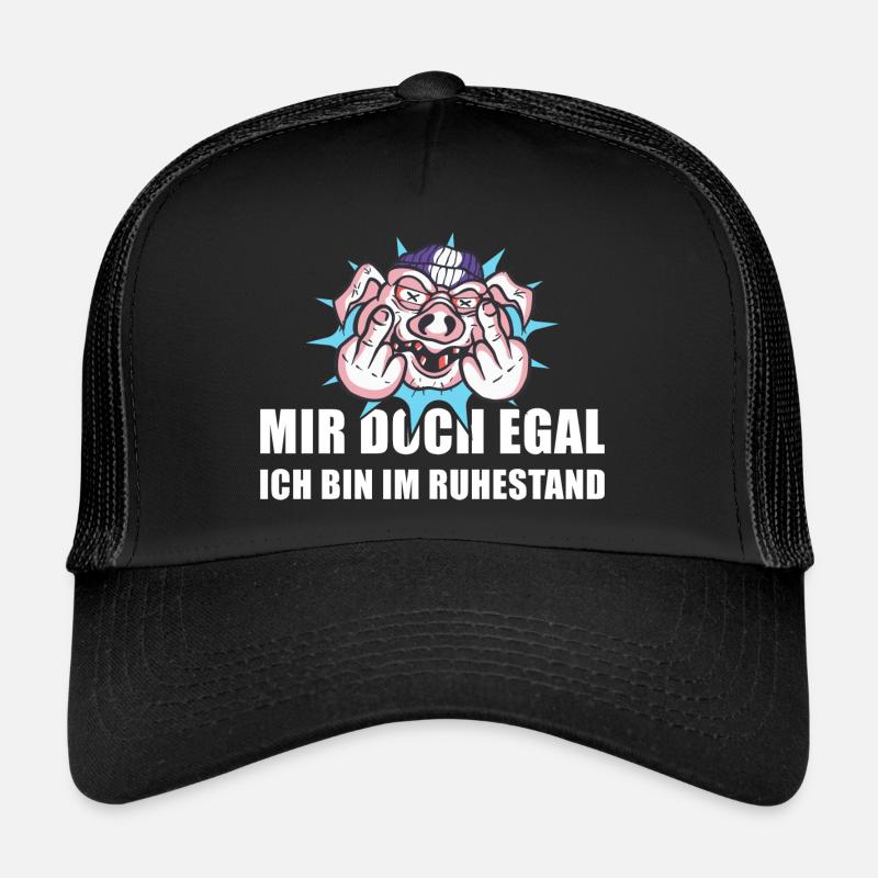 Mir Doch Egal Ich Bin Im Ruhestand Rente - Trucker Cap - Schwarz/Schwarz