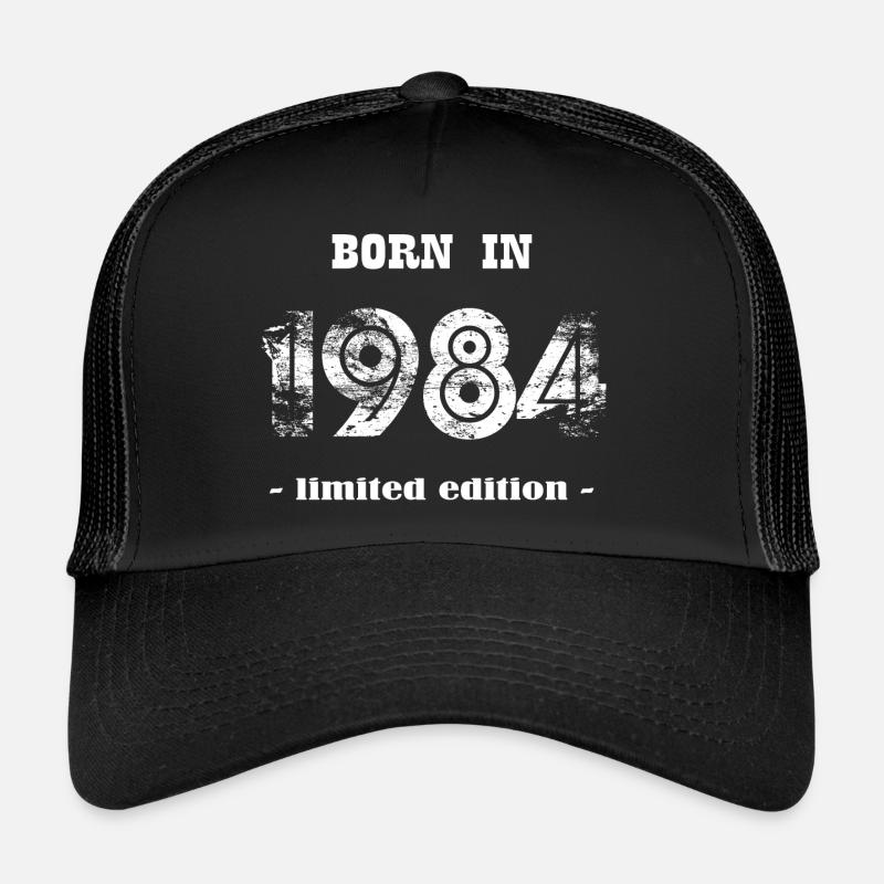 Né en 1984 - édition limitée - Casquette trucker - noir/noir