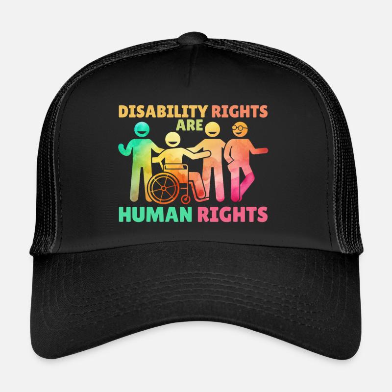 Disability Rights Are Human Rights Rainbow - Trucker Cap - black/black