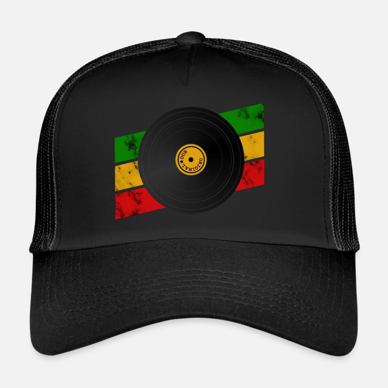 Disque de Dub Reggae - Casquette trucker  - noir/noir