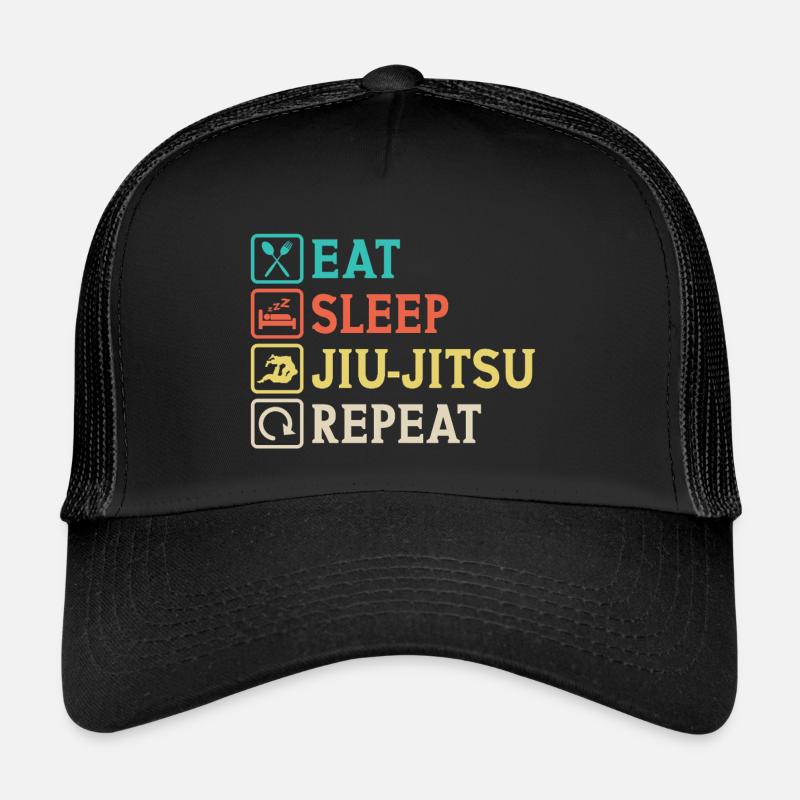 Eat Sleep Jiu-Jitsu Repeat Jiu Jitsu - Trucker Cap - black/black