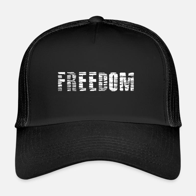 FREEDOM Impression (blanc - texture) - Casquette trucker  - noir/noir